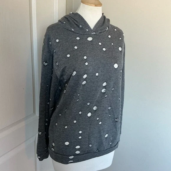 GAZE -Ripped Distressed Hoodie - Picture 2 of 9